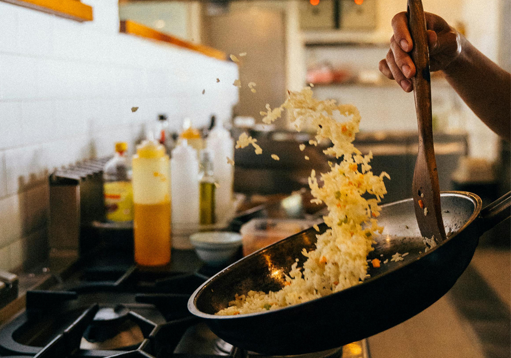 Making fried rice